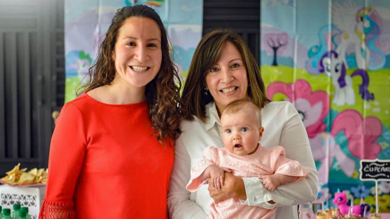 Andrea Morales, left, pictured with her mother and baby.