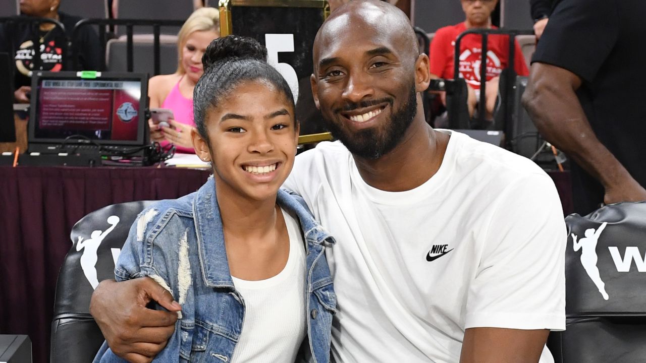 Gianna Bryant and her father, former NBA player Kobe Bryant, attend the WNBA All-Star Game 2019 at the Mandalay Bay Events Center on July 27, 2019 in Las Vegas. 