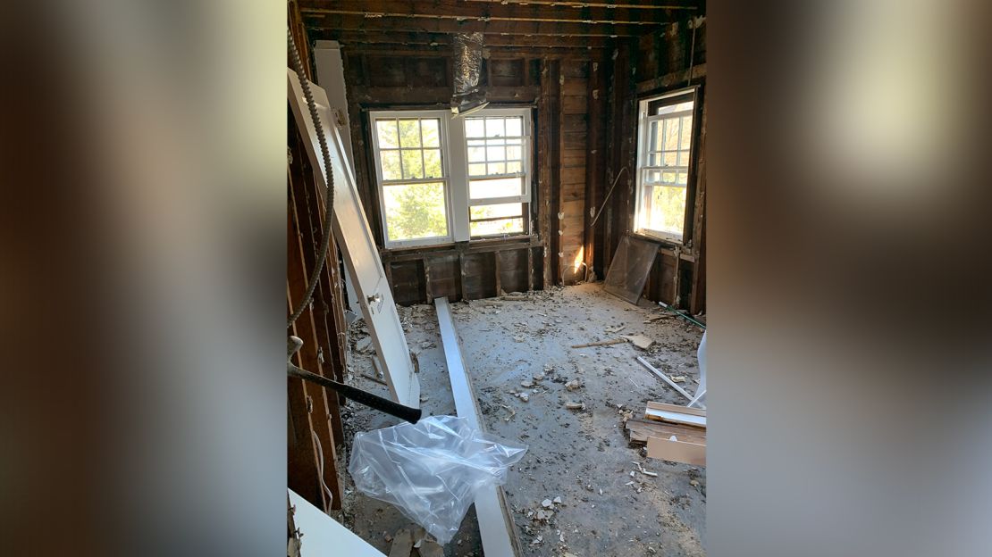 Following the fire, Chloe Melas' home had to be completely gutted due to the damage. 