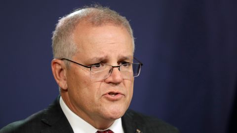 Australia's Prime Minister Scott Morrison in Sydney, Australia, Tuesday, April 27, 2021. (AP Photo/Rick Rycroft)