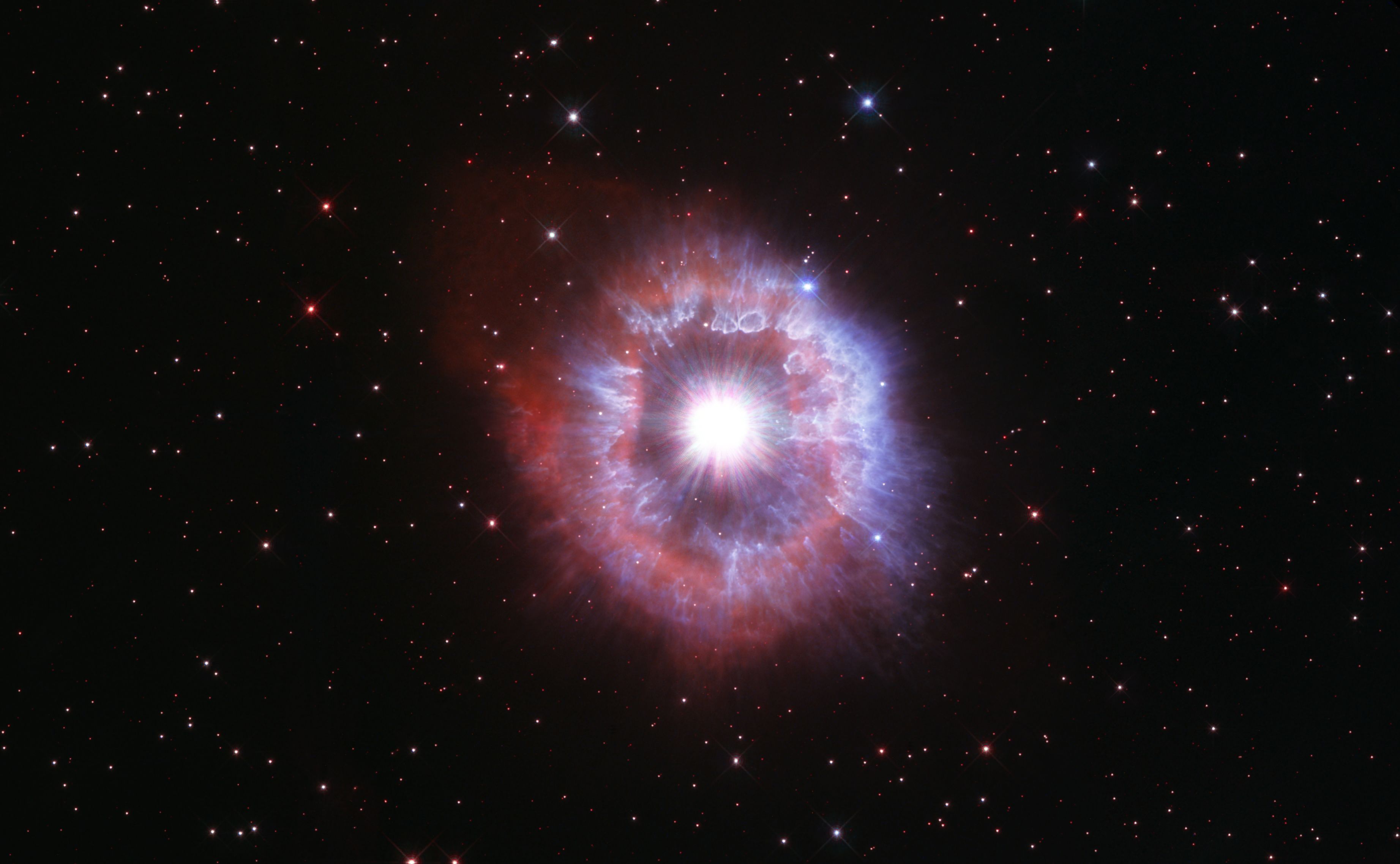 camera on a nebula exploding