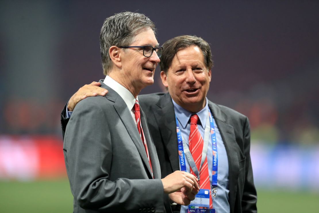Liverpool owner John W. Henry (left) and chairman Tom Werner after the UEFA Champions League Final at the Wanda Metropolitano, Madrid.