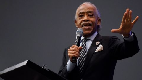 The Rev. Al Sharpton speaks at the funeral for Andrew Brown Jr. on Monday at Fountain of Life Church in Elizabeth City, North Carolina.