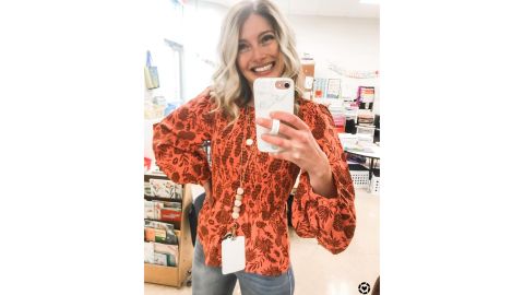 Universal Thread Women's Puff 3/4 Sleeve Smocked Blouse
