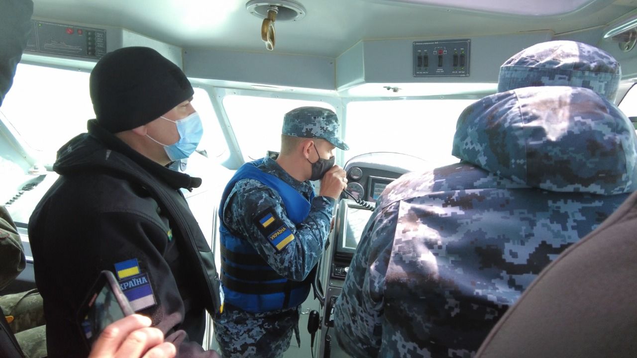 Russian forces radioed the Ukrainian patrol boat to warn it to stay away.