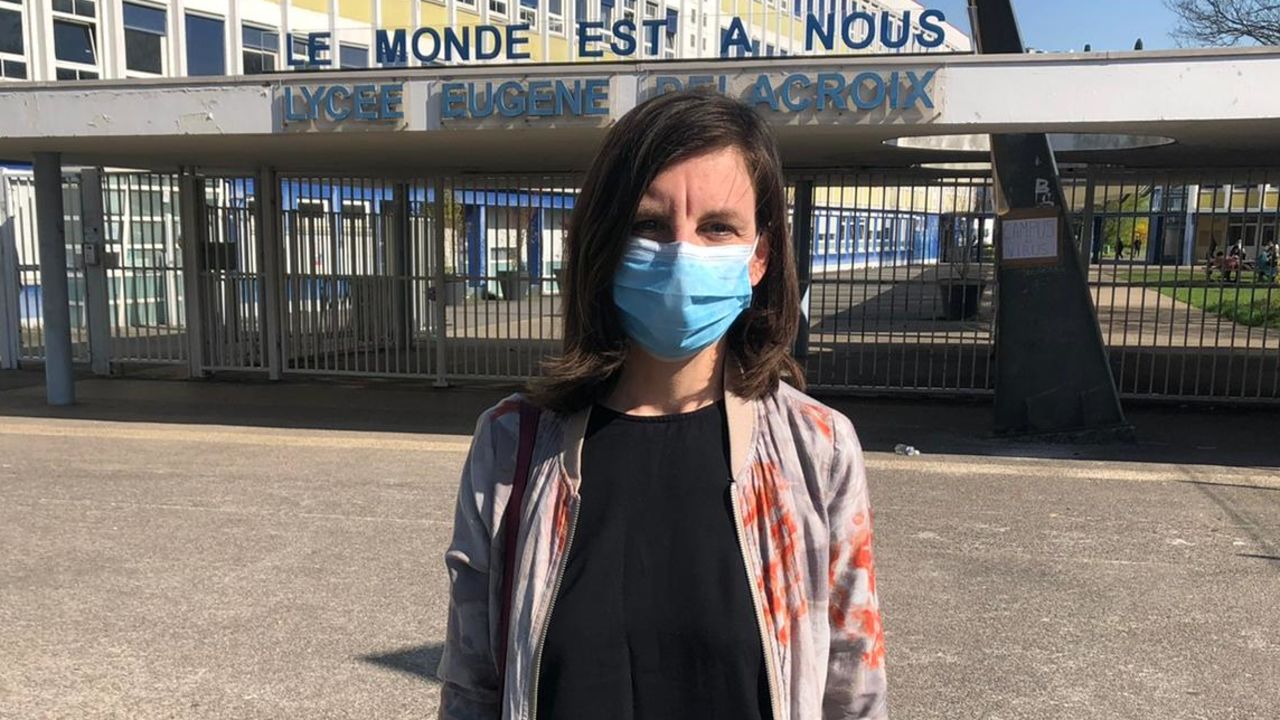 Colleen Brown teaches English at Eugene Delacroix high school. She says French classrooms have been kept open "at all costs" during much of the coronavirus pandemic.