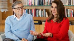 In this Feb. 1, 2018 photo, Microsoft co-founder Bill Gates and his wife Melinda take part in an interview with The Associated Press in Kirkland, Wash. The Gateses, as the world's top philanthropists, are rethinking their work in America as they confront what they consider their unsatisfactory track record on schools, the country's growing inequity and a president they disagree with more than any other. (AP Photo/Ted S. Warren)