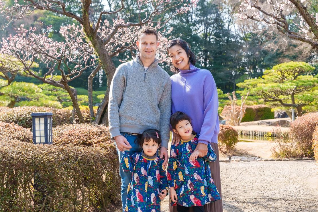 Yuki Kondo-Shah and her family in Japan. Kondo-Shah, a US diplomat, successfully appealed an assignment restriction that barred her from serving in Japan.