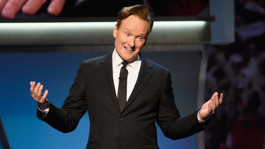 SAN FRANCISCO, CA - FEBRUARY 06:  Host Conan O'Brien speaks onstage during the 5th Annual NFL Honors at Bill Graham Civic Auditorium on February 6, 2016 in San Francisco, California.  (Photo by Tim Mosenfelder/Getty Images)