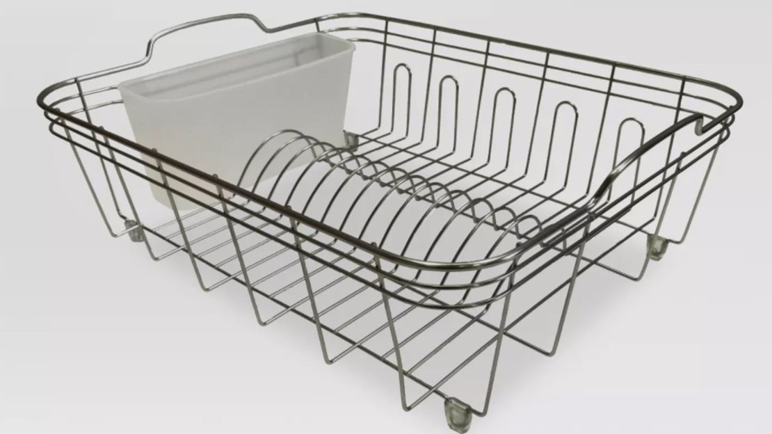 Mdesign Steel Dish Drying Rack/drainer Storage, Set Of 2, Black/dark Gray :  Target