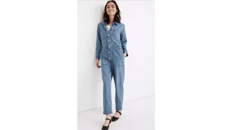 Denim Relaxed Coverall Jumpsuit in Glenroy Wash