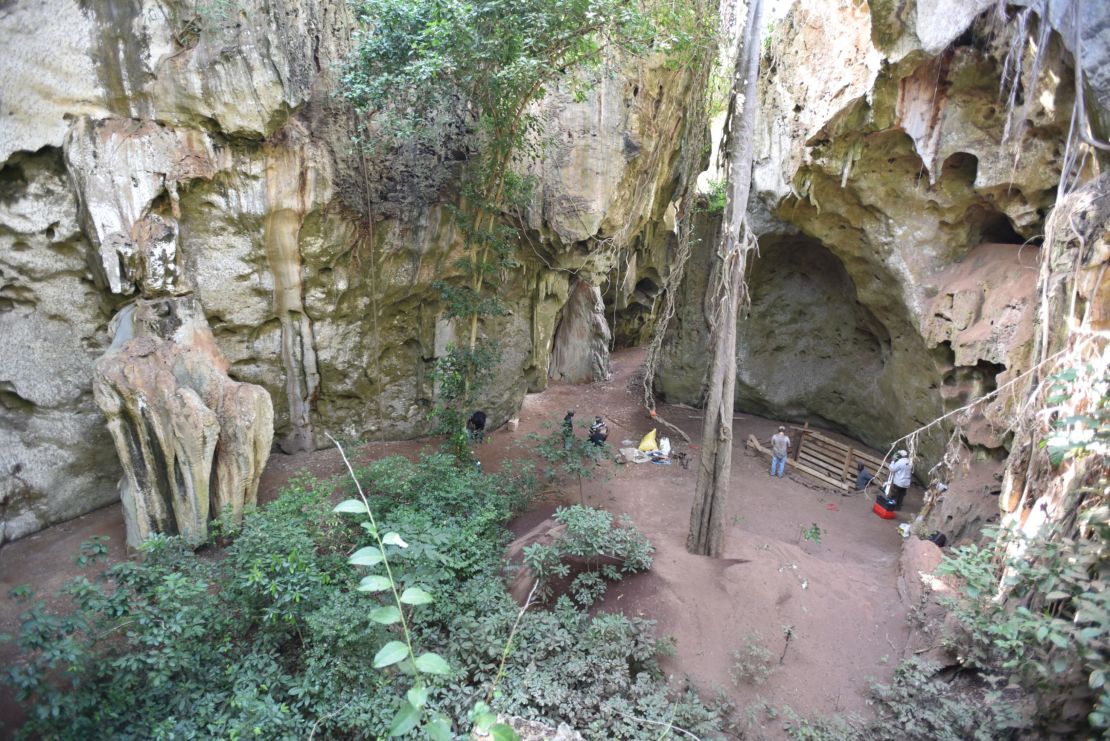 A view of the cave site of Panga ya Saidi in Kenya.