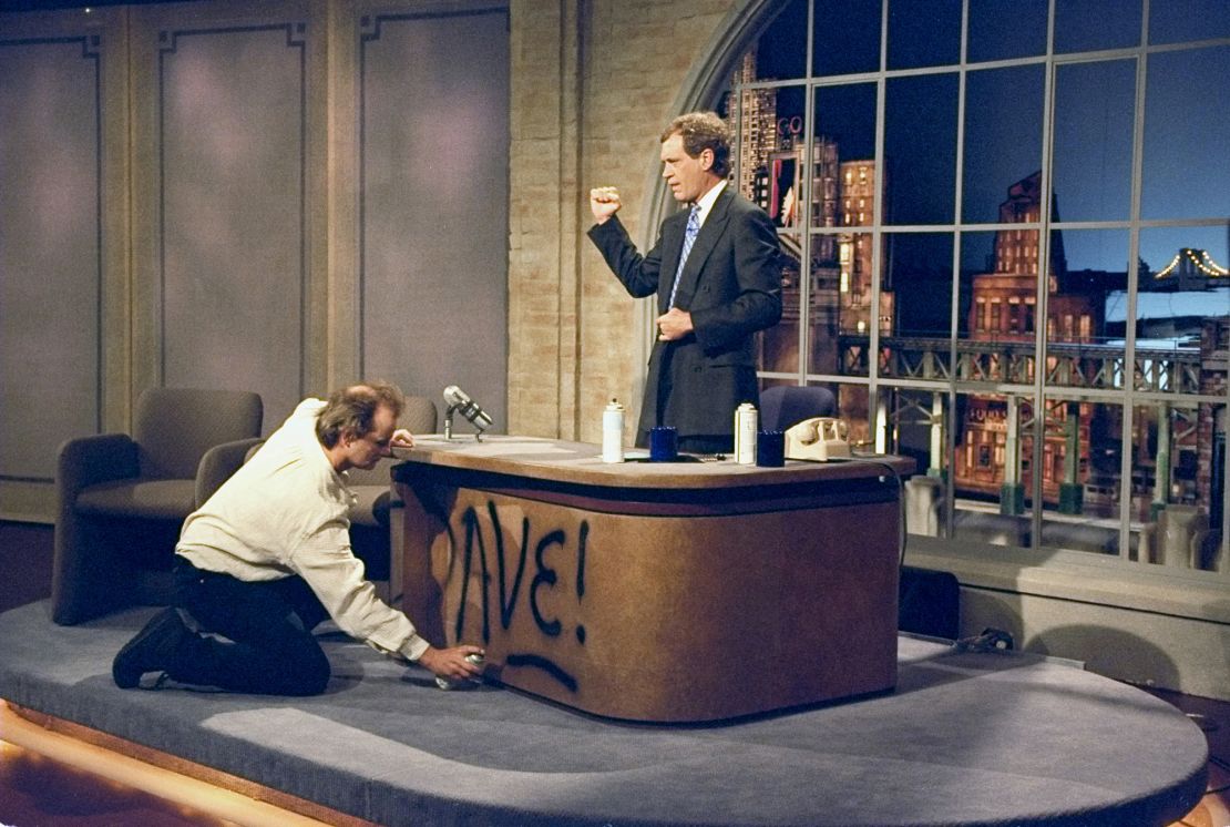 "The desk is occasionally breached," said Thompson. During the first taping of the "Late Show with David Letterman," Bill Murray spray painted Letterman's desk.