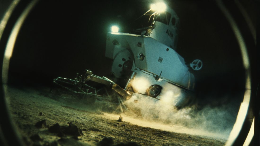 <strong>Camera action: </strong>Ballard explored the Cayman Trough 12,000 feet underwater in a submersible that positioned a camera on the ocean floor and alerted it to capture a deep-sea selfie.