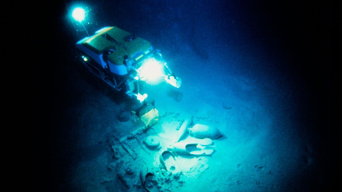 <strong>Roman wreck: </strong>With the help of remotely-operated vehicle Jason, Ballard found the remains of an ancient Roman ship, the deepest ancient shipwreck ever found, in the Mediterranean Sea.