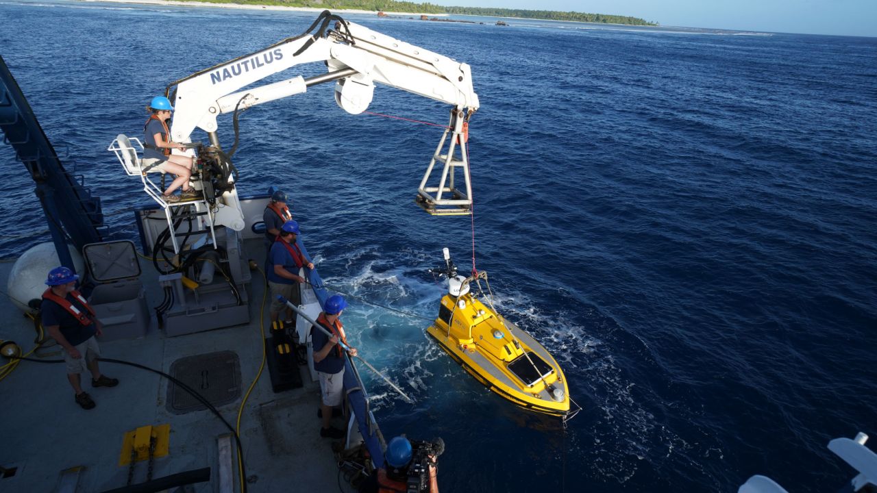 <strong>Major expedition:</strong> He and his crew spent two weeks searching for the wreckage of the Lockheed Electra around uninhabited Pacific island Nikumaroro.