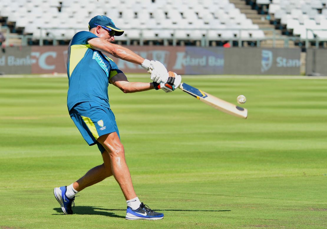 Michael Hussey (Team Mentor) during the Australian national cricket team training session and press conference at Newlands Cricket Stadium on February 25, 2020 in Cape Town, South Africa. 