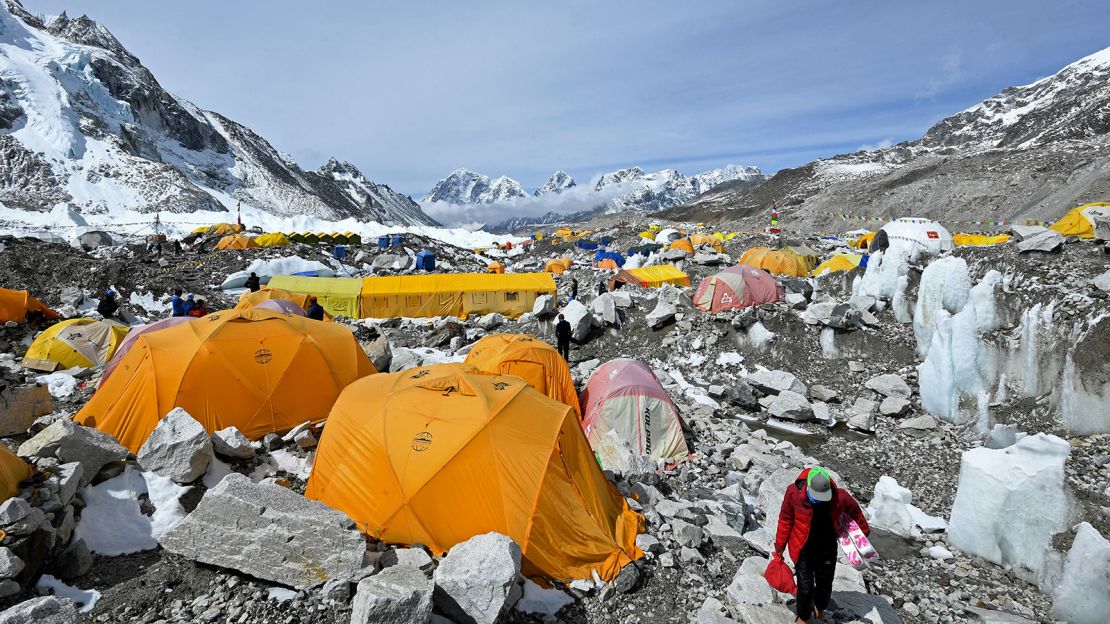 Tents at Everest base camp on Monday.