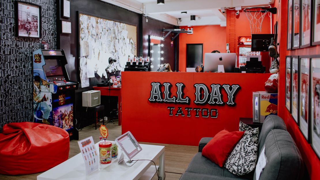 Bangkok's All Day Tattoo is a popular destination for tourists looking for some souvenir ink. 