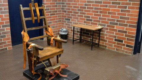 A March 2019 photo provided by the South Carolina Department of Corrections shows the state's electric chair in Columbia.