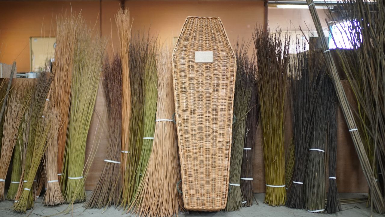 Musgrove Willow produces more than 100 coffins each week, made from willow grown in Somerset, England.