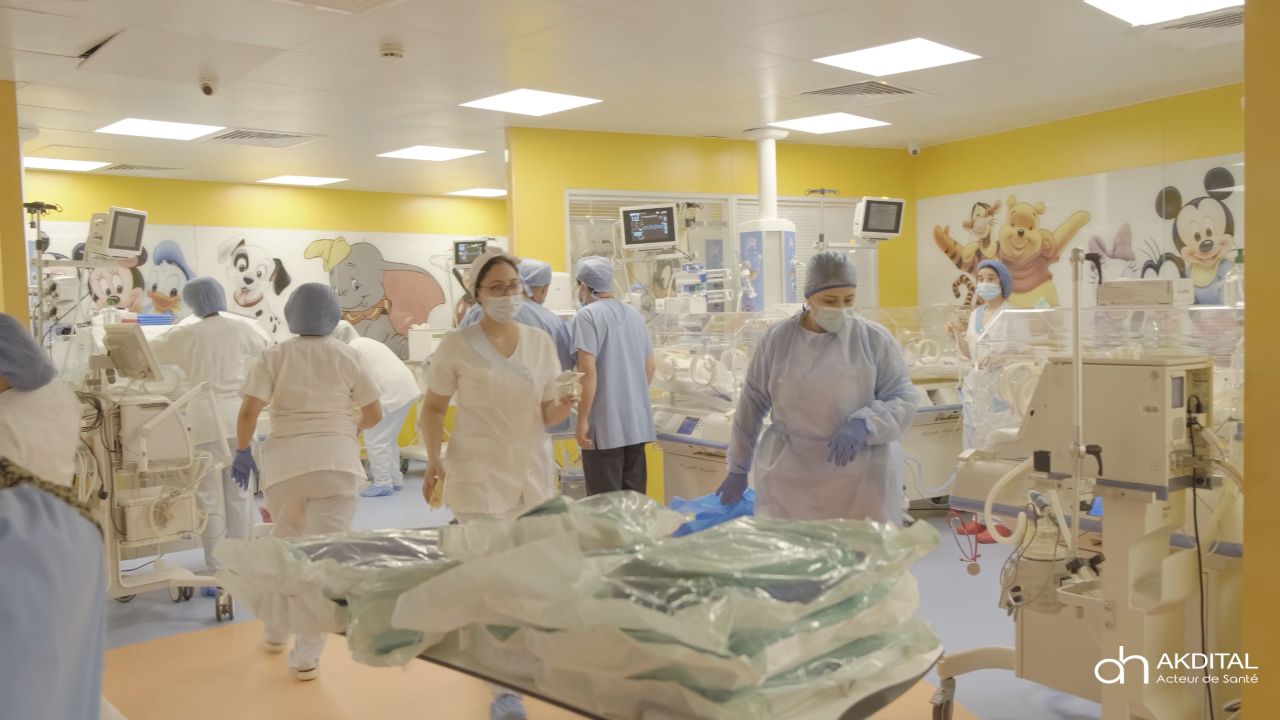More than 30 doctors and paramedics were involved in the babies' arrival.