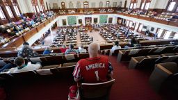 Gerald Welty sits the House Chamber at the Texas Capitol as he waits to hear debate on voter legislation in Austin, Texas, Thursday, May 6, 2021. (AP Photo/Eric Gay)