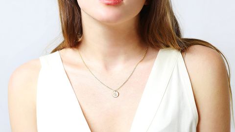 MignonandMignon Initial Disc Necklace