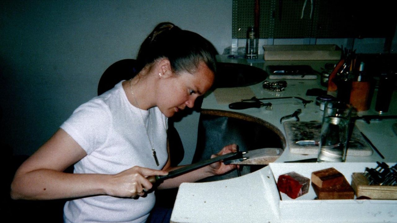 <strong>Endings and beginnings: </strong>After her trip came to an end, Erickson decided to move to Germany. She'd been living there before, so the decision wasn't entirely about Guldner, but he did play a part. Later, they decided to get married and made their own rings for one another. Here's Erickson soldering a ring for Guldner.