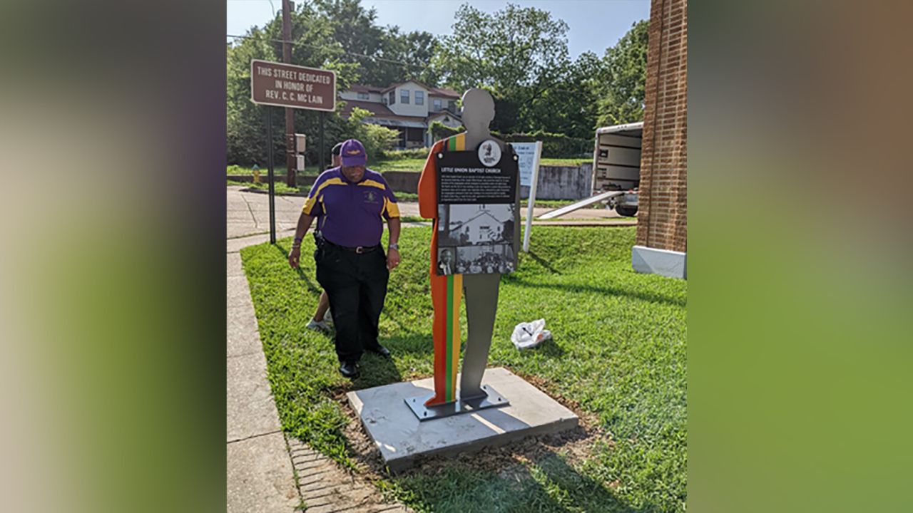 The marker at Little Union Baptist Church in Shreveport.