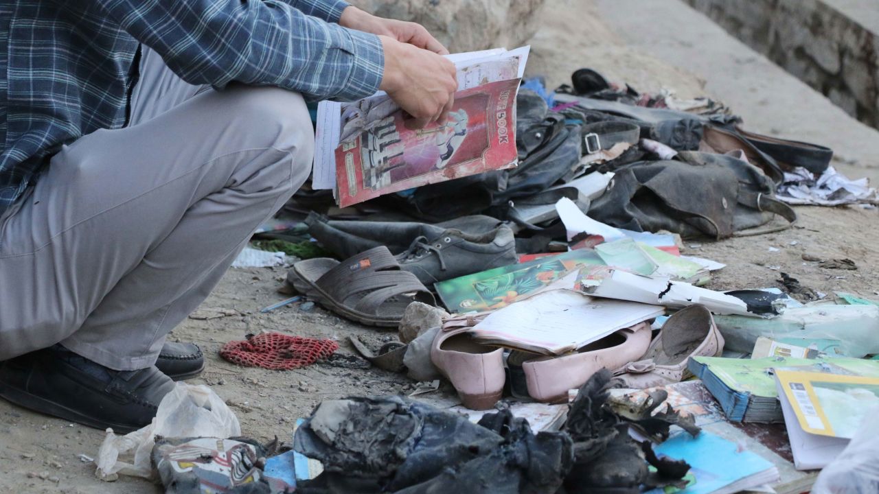 The site in Kabul where dozens of people, including many schoolgirls, were killed on Saturday. 