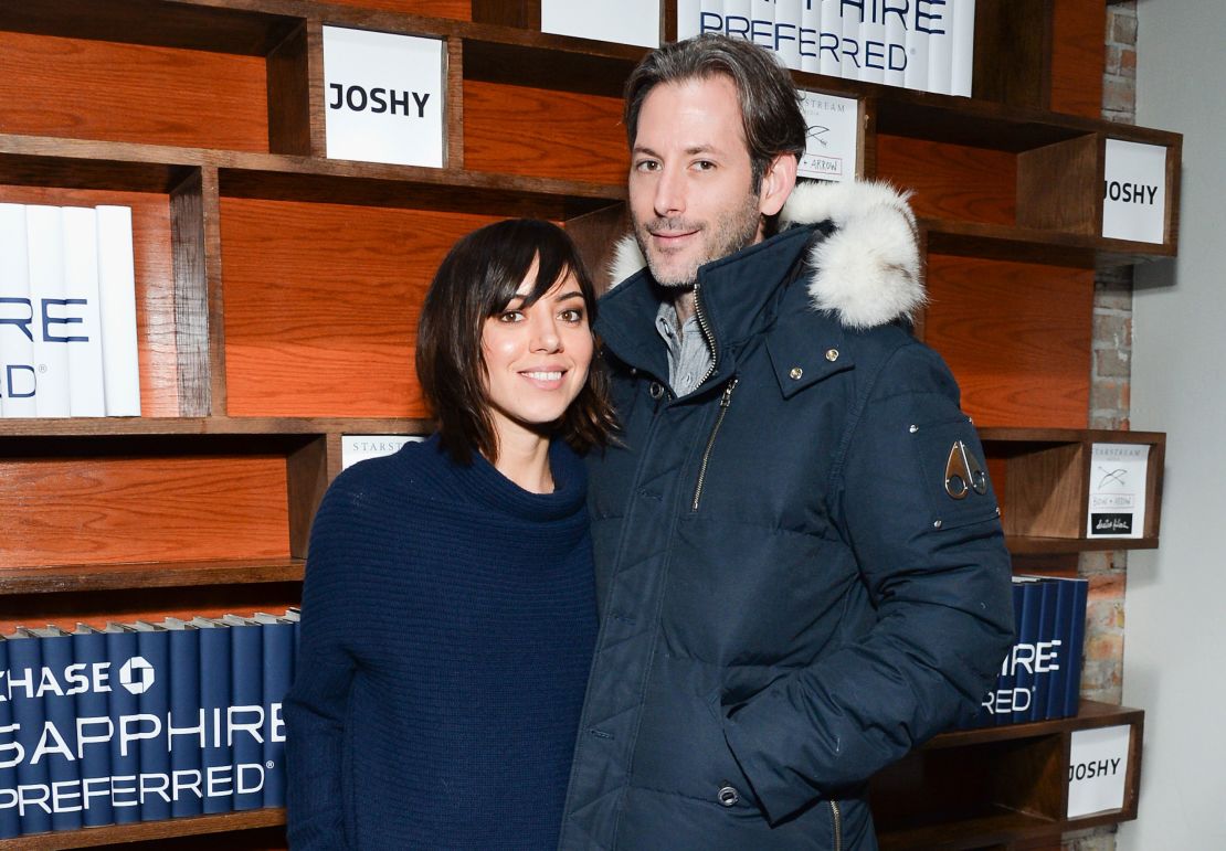 Actress Aubrey Plaza, left, and director Jeff Baena attend the "Joshy" cast party hosted by Chase Sapphire Preferred during the 2016 Sundance Film Festival on Sunday, Jan. 24, 2016, in Park City, Utah. (Photo by Evan Agostini/Invision for Chase Sapphire Preferred/AP Images)