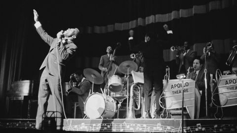 Lloyd Price sings at the Apollo Theatre in New York in 1965. 
