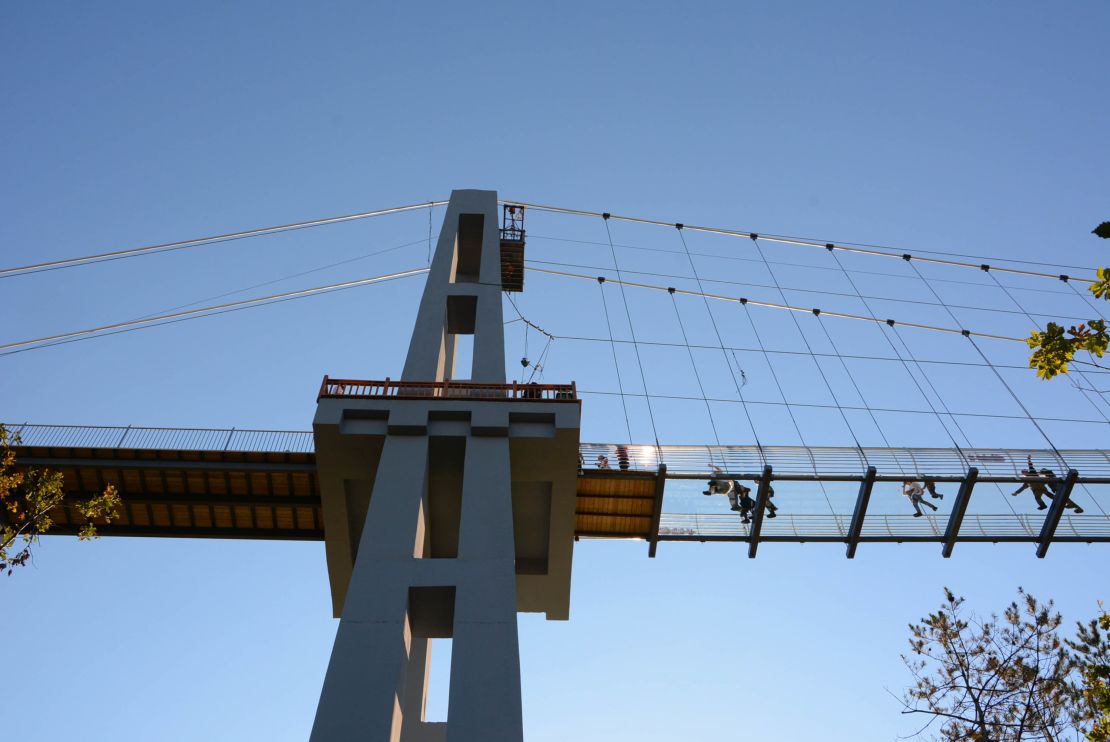 A file photo of the glass-bottomed bridge in northeast China's Jilin province taken in 2018.