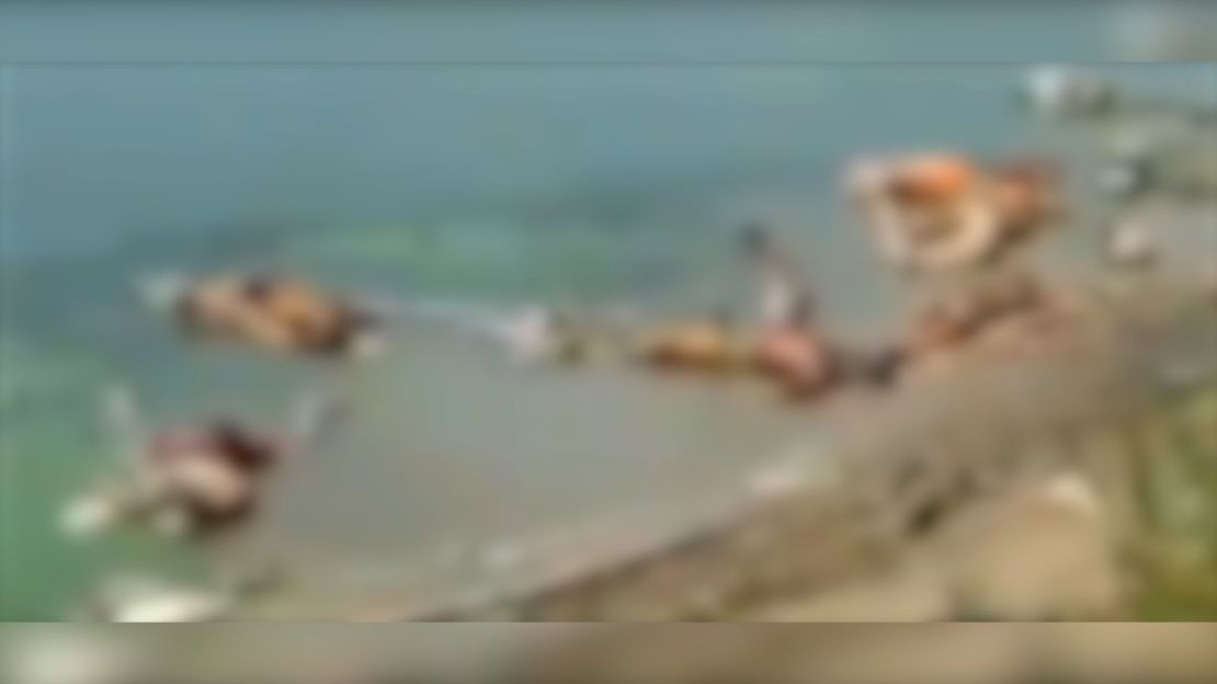 A screengrab from a video, blurred by CNN, shows the scene circulating on social media.