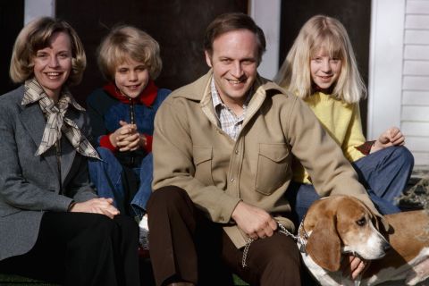 A young Cheney, right, is seen with her father, Dick; her mother, Lynne; and her sister, Mary, in 1978. Dick Cheney, who was then a US congressman from Wyoming, later became vice president of the United States.