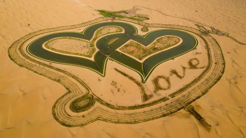 Love Lake: Heart-shaped lagoons in Dubai desert | CNN