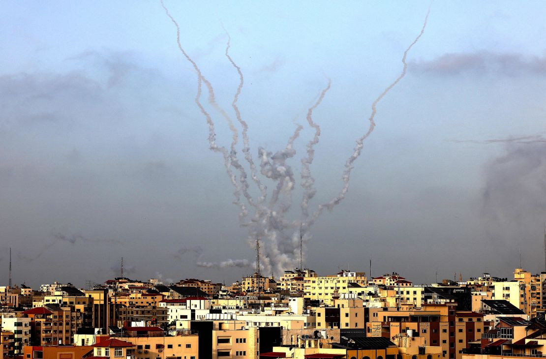 The IDF said dozens of rockets were fired at locations across southern and central Israel on Monday.