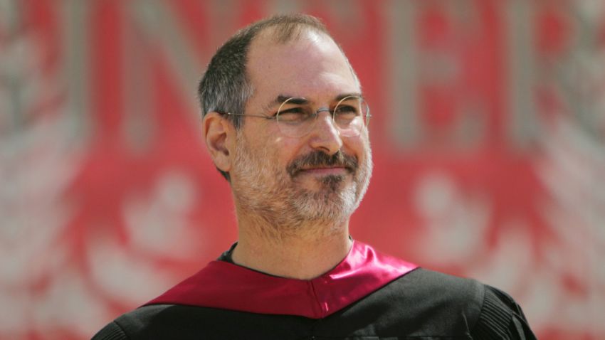 Steve Jobs speaks during the 114th commencement at Stanford University in Stanford, California on Sunday, June 12, 2005. Steve Jobs, CEO of Apple and CEO of Pixar Animation Studios gave the commencement address. (Jim Gensheimer/San Jose Mercury News) (Photo by MediaNews Group/The Mercury News via Getty Images)