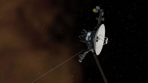 This artist's illustration depicts NASA's Voyager 1 spacecraft entering interstellar space.