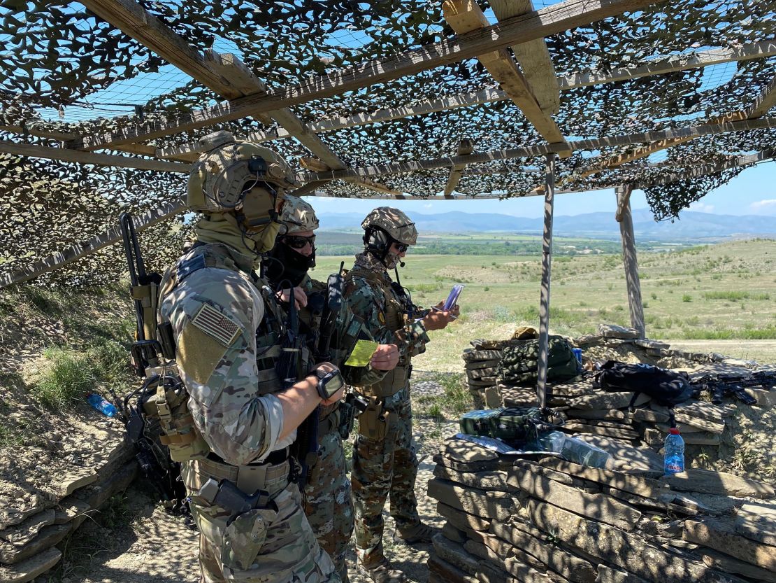 An American special tactics officer teaches Macedonian forces to call in airstrikes in North Macedonia.