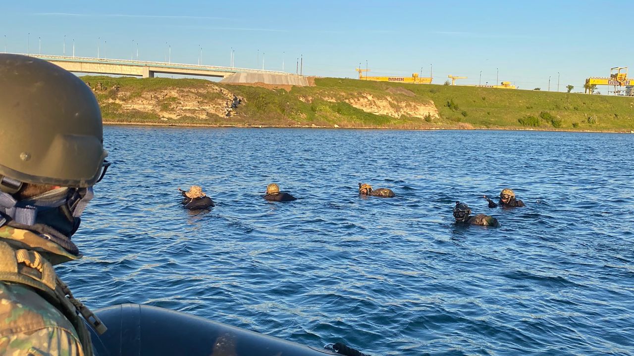 An exercise in the Black Sea led by US Navy SEALs, along with Spanish and Romanian naval forces in Mangalin, Romania.