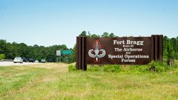 Fort Bragg, North Carolina, USA - June 13, 2020: Sign on Hwy24 identifying Fort Bragg Army Base.  Named for Confederate General Braxton Bragg the base has recently  been listed for possible renaming.
