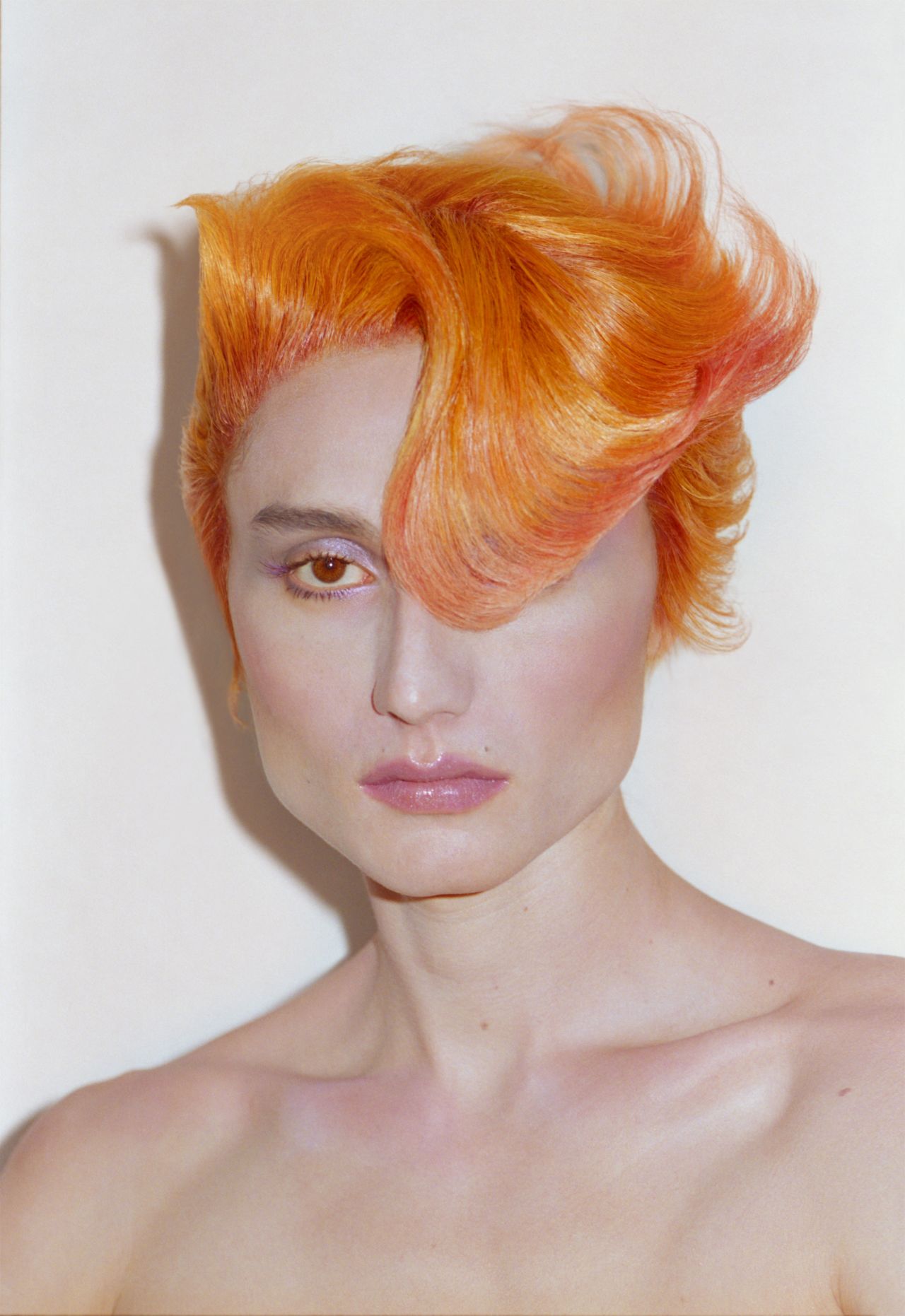 Wigmaker and hairstylist Tomihiro Kono's brightly colored creations play with ideas of identity and character. Modelled by Cameron Lee Phan.