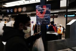 A Brooklyn subway station is one of several pop-up vacination sites in New York offering free seven-day MetroCard passes to those who get vaccinated.