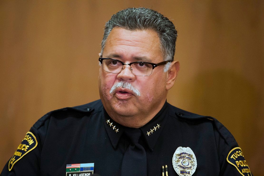 Police Chief Roberto Villase?or, then with the Tucson Police Department, answers questions during a news conference on Nov. 27, 2013.