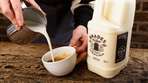Brades Farm brands itself as climate-friendly, with "less cow burps" emblazoned on its cartons. 