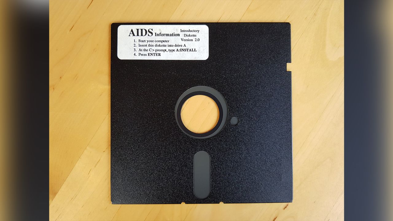 This disc was one of 20,000 sent in the mail to attendees of the World Health Organization's AIDS conference in Stockholm