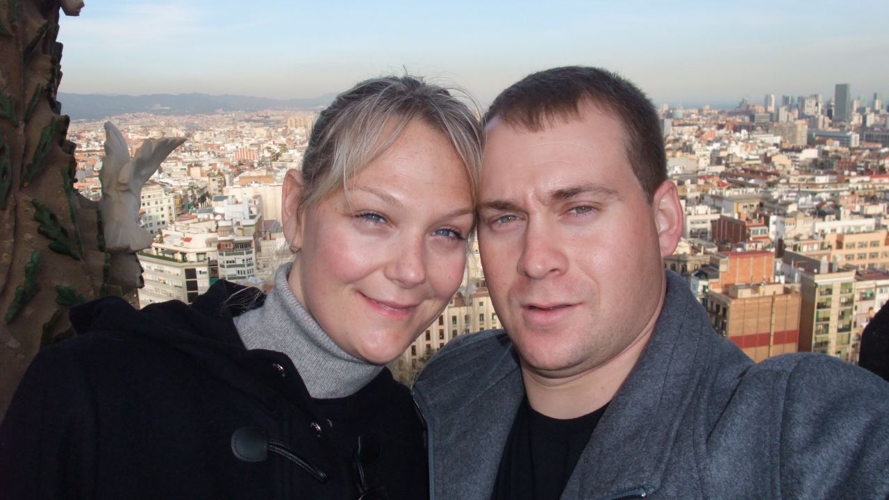 Jackie and David on their Honeymoon in Barcelona, Spain.