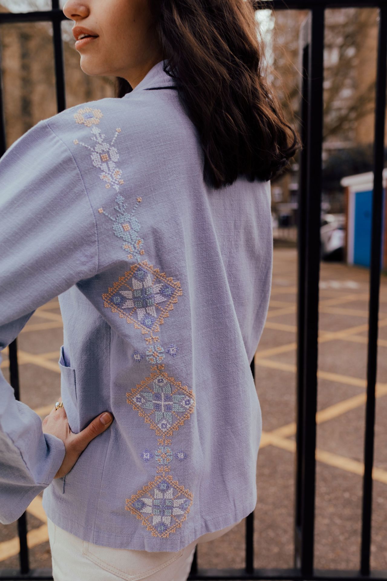 The project is sustainable in that existing clothes are given a new lease of life by the stitching.